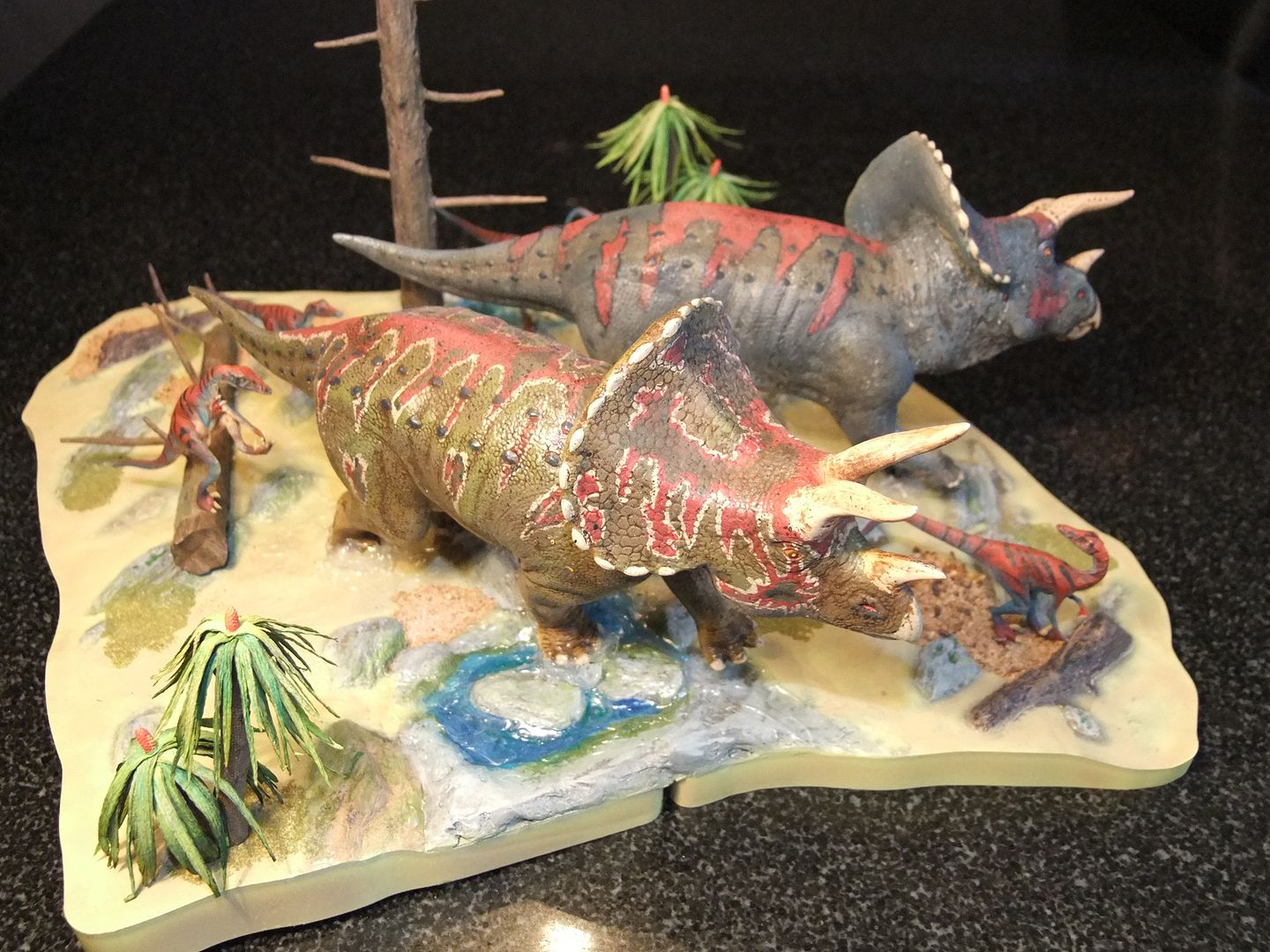 Tamiya 1/35 Prehistoric Triceratops Diorama sets x 2 Ready For